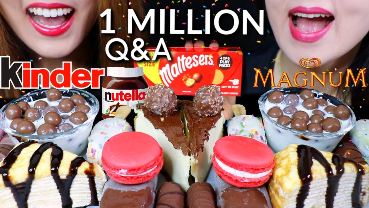 MOST POPULAR DESSERTS (Nutella Cheesecake, Crepe Cake, Magnum Ice Cream, Maltesers) | Kim&Liz ASMR