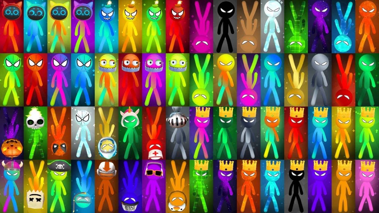 Stickman Party MINIGAMES 1 2 3 4 All SKINS Unlocked / New UPDATE 2025 Random Tournament Android ios