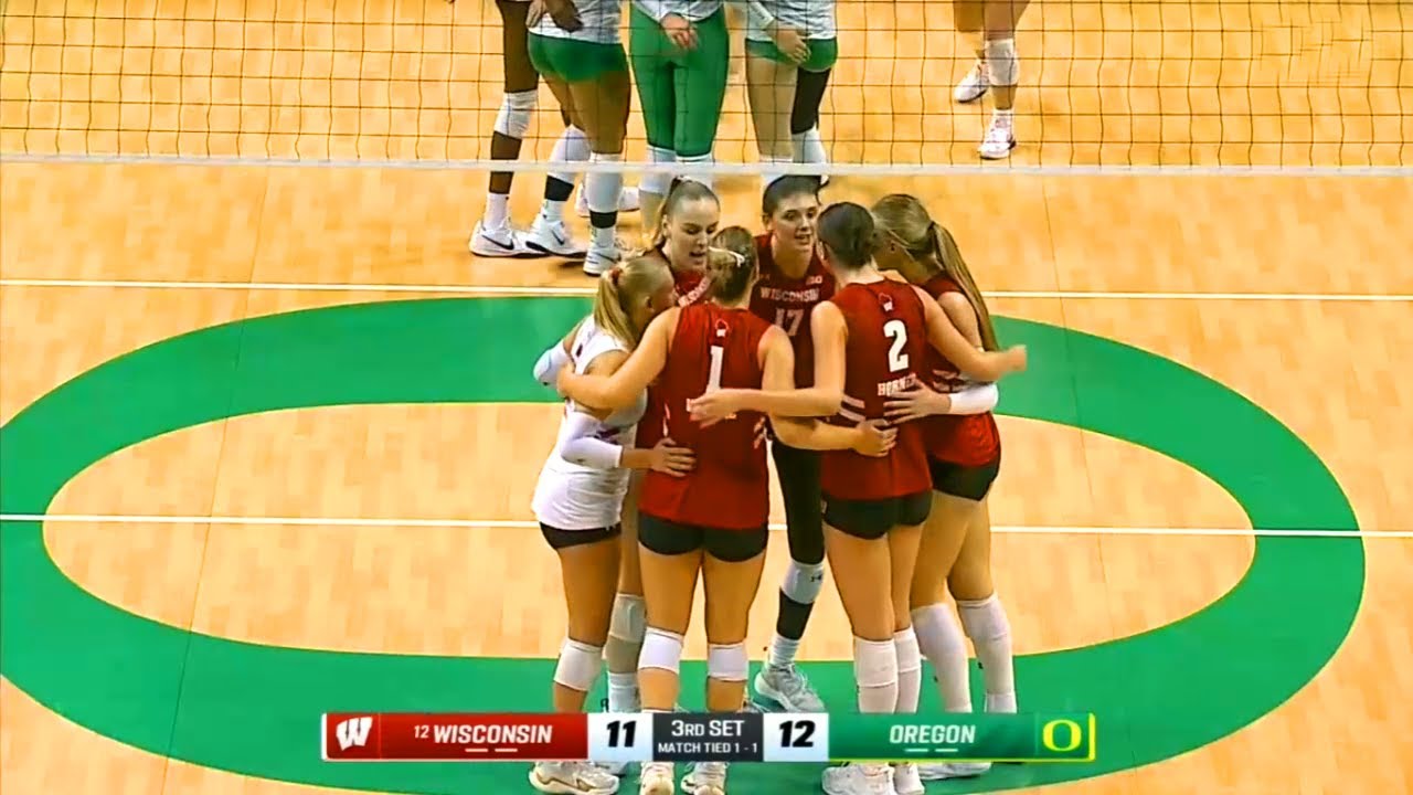 Wisconsin vs Oregon Women's College Volleyball | NCAA Volleyball 2025