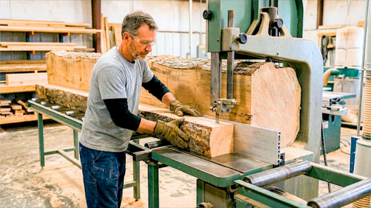 From Raw Pink Timber to a Stunning TV Stand | The Complete Woodworking Process