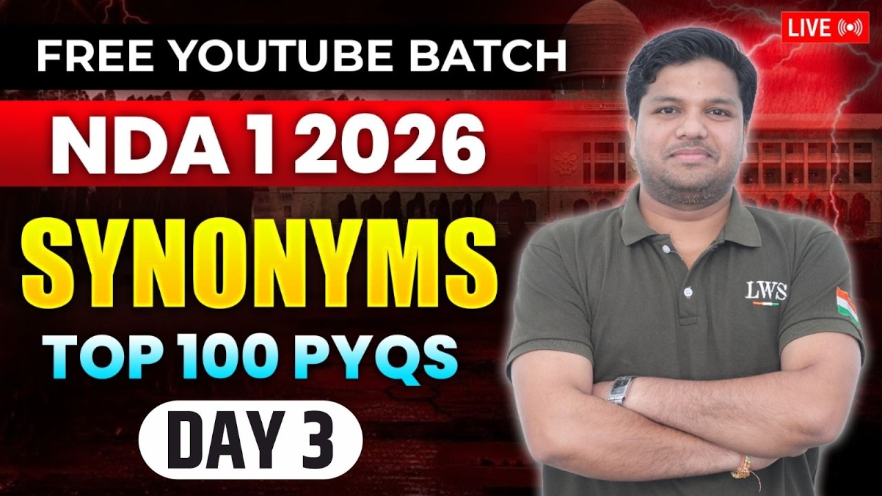 Top 100 Synonyms PYQs Day 3 | English Vocabulary for NDA 2026 Preparation | Learn With Sumit
