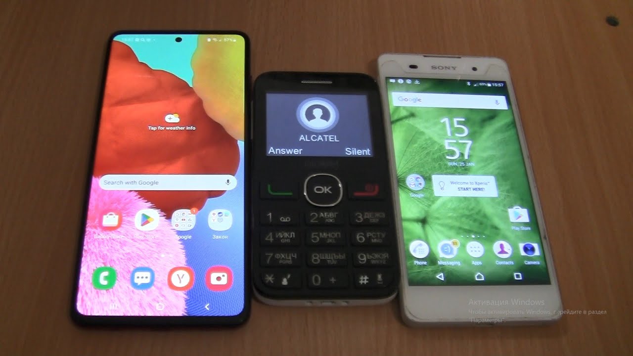Incoming call & Outgoing call at the Same time Alcatel+ Samsung Galaxy A51 Android 12+Sony Xperia E5