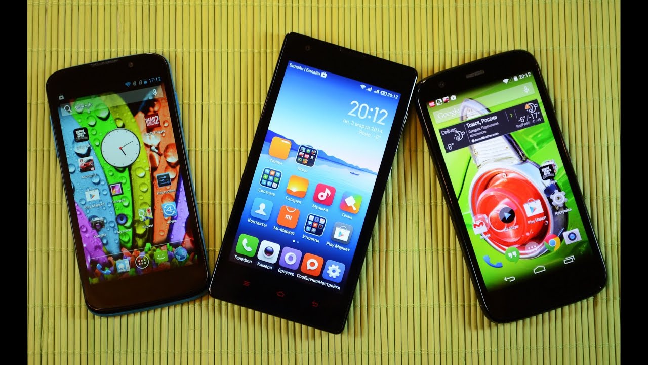 Moto G vs Xiaomi Red Rice vs Highscreen Omega Prime Mini