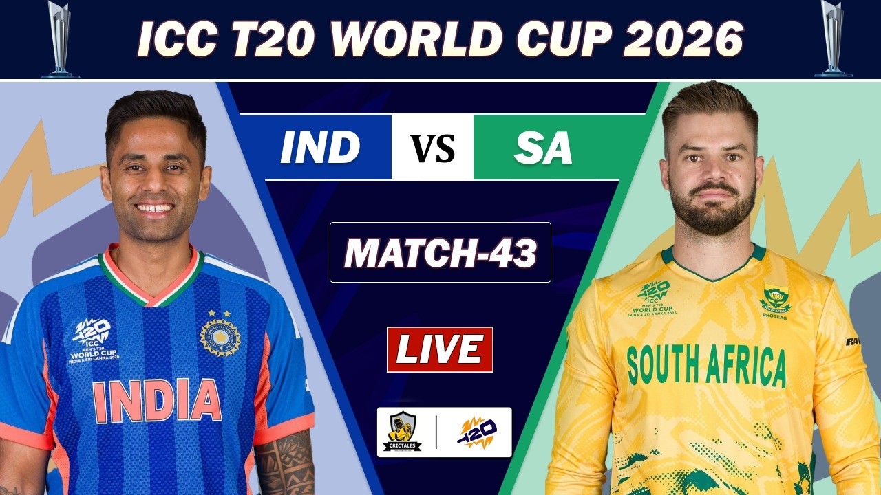 LIVE : INDIA VS SOUTH AFRICA MATCH 43 LIVE | IND VS SA ICC T20 WORLD CUP MATCH COMMENTARY