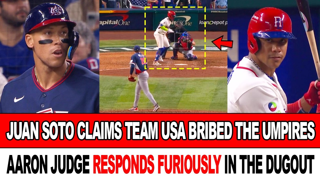 Juan Soto Accuses Team USA Of Bribing Umpires In The Semifinal! Aaron Judge Reacts Angrily In Dugout