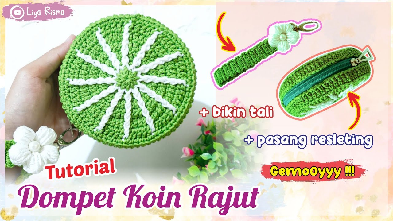Crochet | Tutorial Dompet Koin Rajut Bulat | Crochet Coin Purse