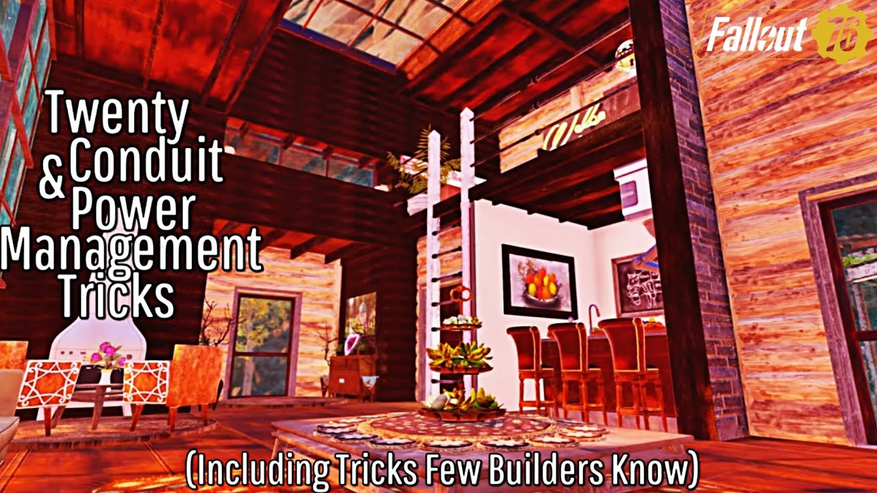 Fallout 76 Camp Tutorial | Twenty Conduit & Power Management Tricks | Guide // Tips // Building