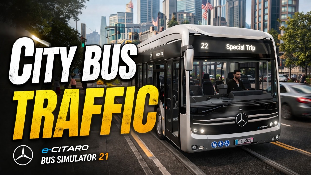 Driving a bus in the first city - Mercedes-Benz eCitaro - Bus Simulator 21