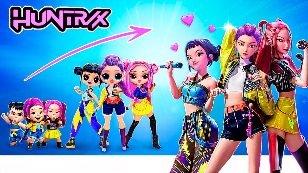K-popowe Łowczynie Demon&oacute;w! Dorastanie HUNTRIX! Wyroby dla Lalek LOL OMG