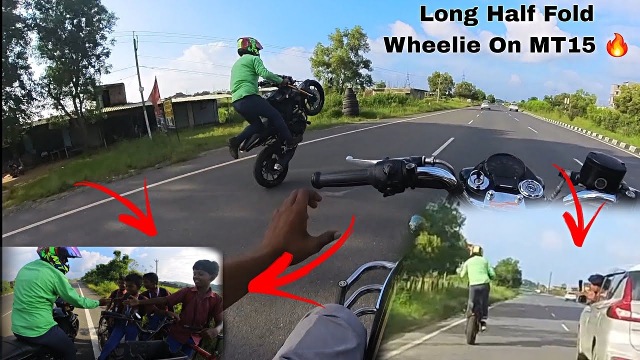 MT15 LONG HALFFOLD WHEELIE PUBLIC REACTIONS 🔥 RANCHI #motovlog #wheelie #vlog #riding #youtube 