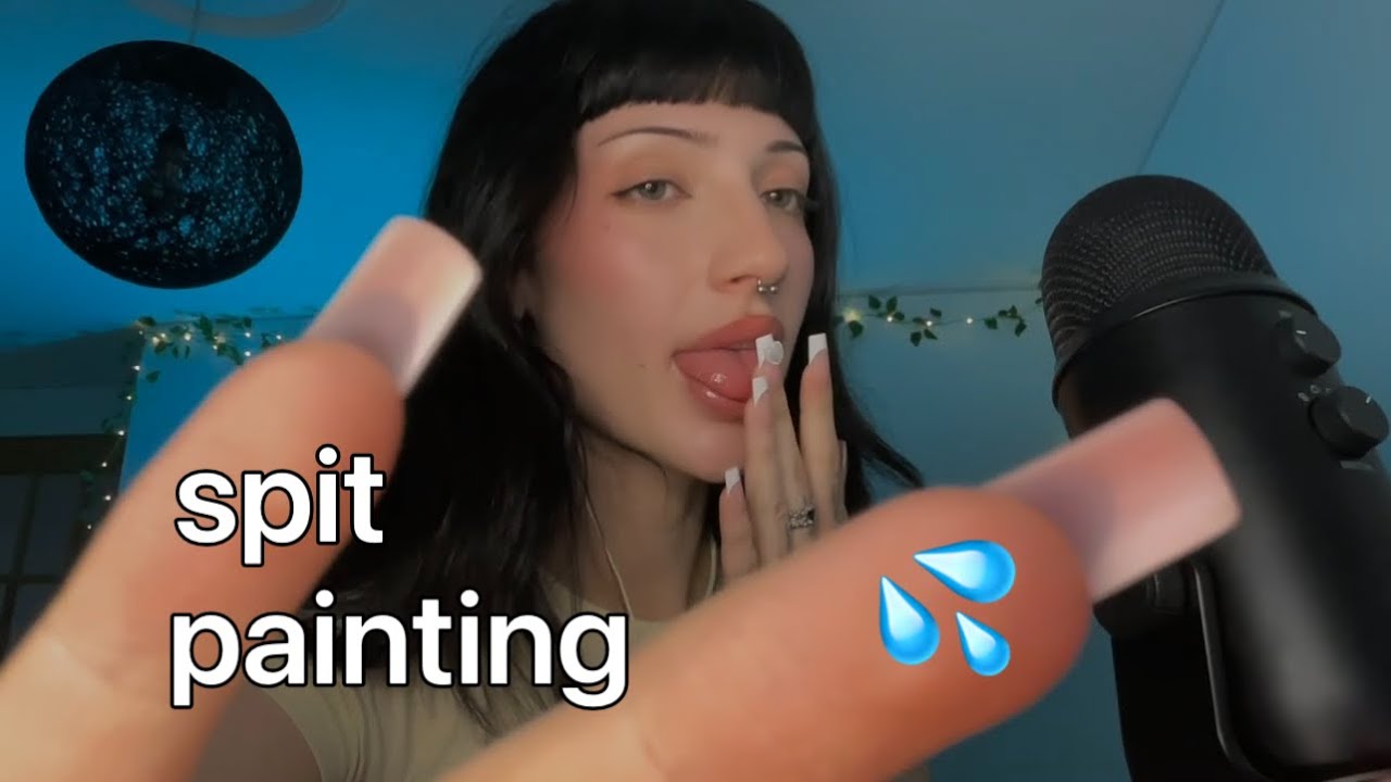 Spit painting your names 💗🎀 mouth sounds asmr