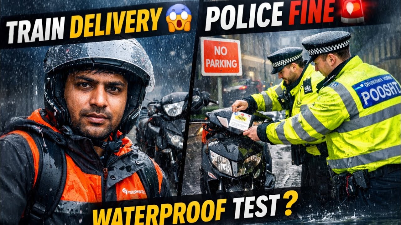 Barish Mein Delivery 😰 | UK High Street Police Chalan | Waterproof Jacket Review l Vlog 23