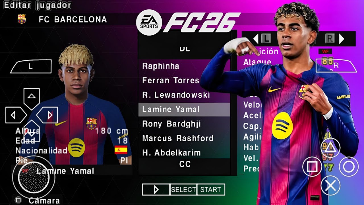 EA FC 26 MOD PPSSPP EA SPORTS FC 26 NOVAS FACES REALISTAS ELENCOS ATUALIZADOS + KITS 25/26