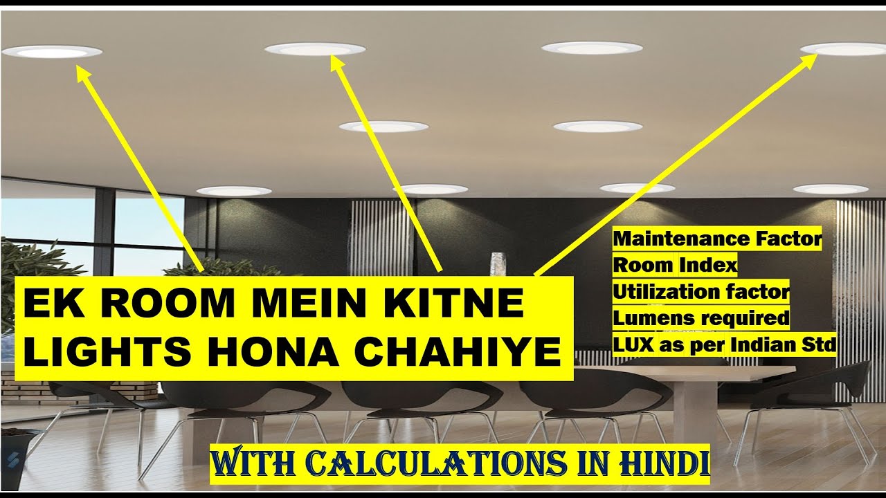 Ek room mein kitna light chahiye?? Detailed calculation as per Standard. How many lights required?