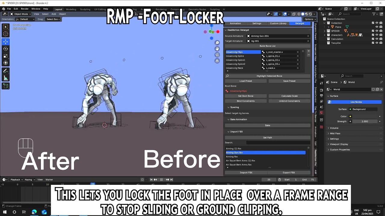Fix Foot Sliding Animation in Blender! | RealMotion Pro FootLocker Feature Explained
