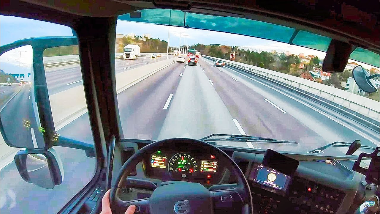 ETS2 Real Life POV: Evening Truck + Trailer driving, with radio/music. Full trip, stockholm