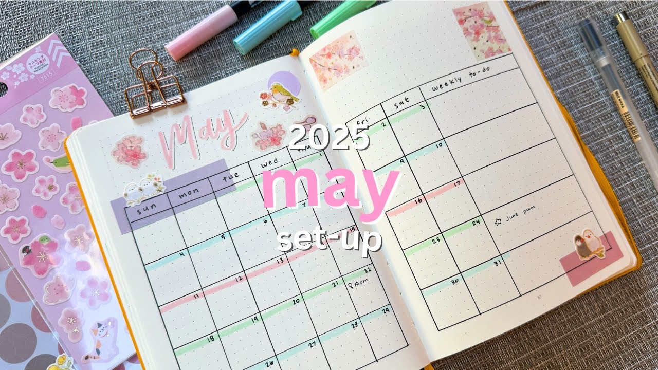 May 2025 Bullet Journal Setup 🌸 simple, easy plan with me!