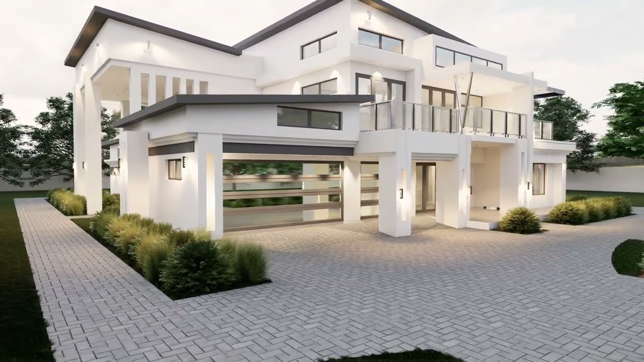 Houseplan Modern Butterfly Roof Design | 4 Bedrooms #southafrica #viral #houseplan #HousePlans