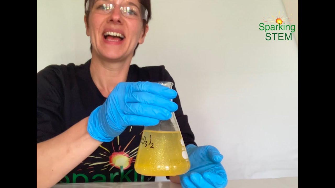 Golden rain reaction - science demonstration - precipitation