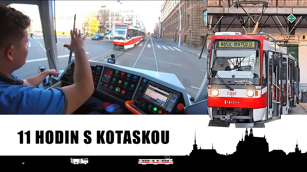 Středeční celodenka s T3R Kotas🚋 Cab view tram Brno
