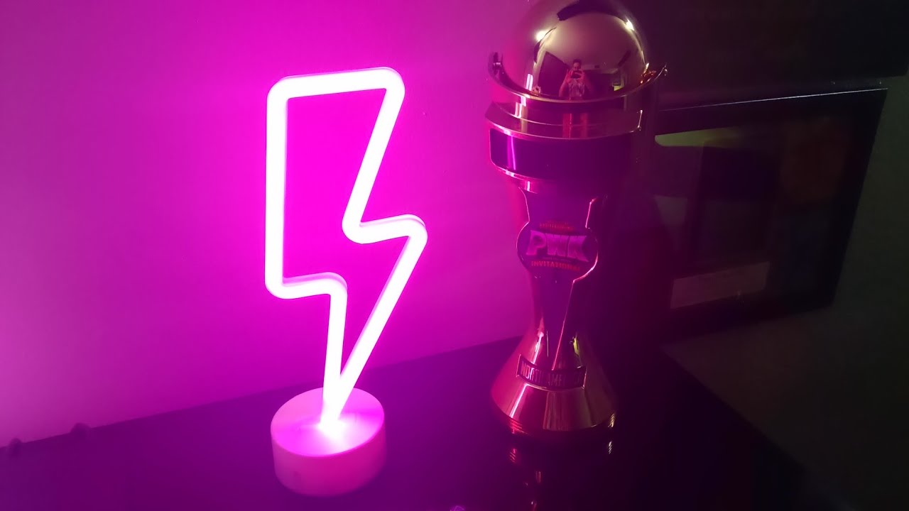 LED Neon Emoji Lightning Bolt Unboxing - RGB Gaming Room