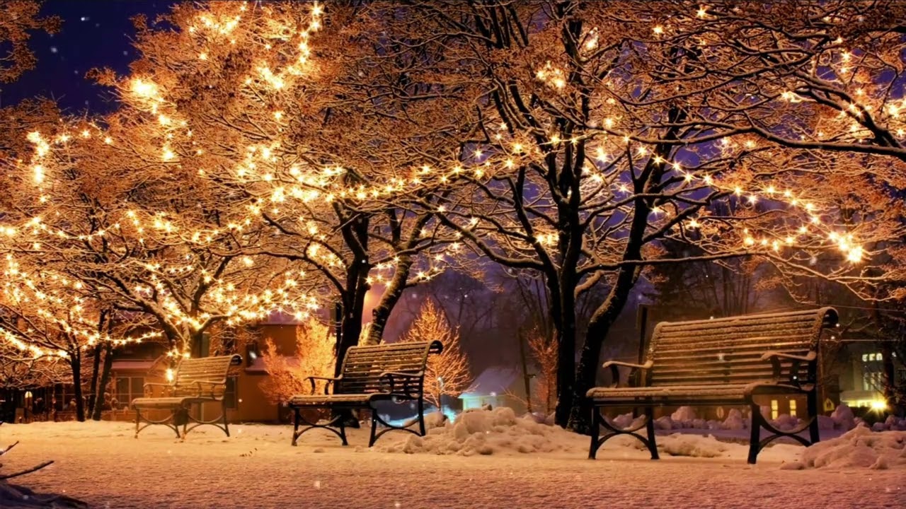 Relaxing Snowy Park Jazz (No Ads)