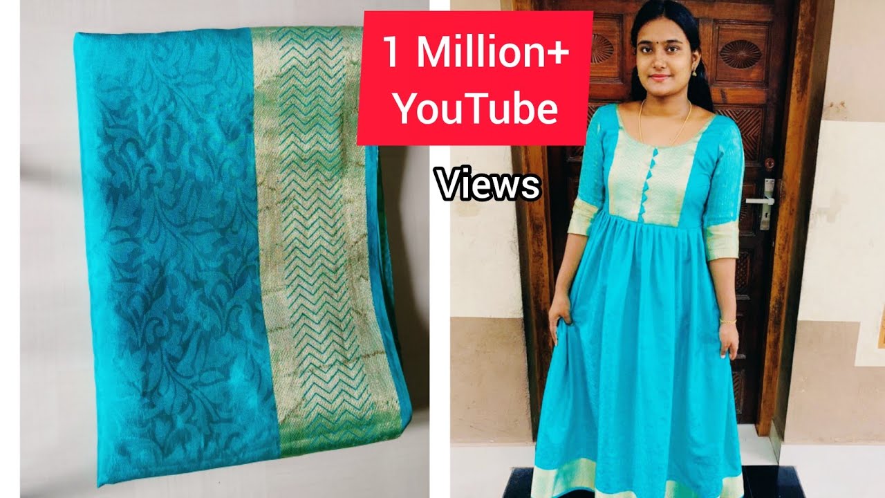 Convert Old Saree In to Designer Kurti Cutting And Stitching Malayalam