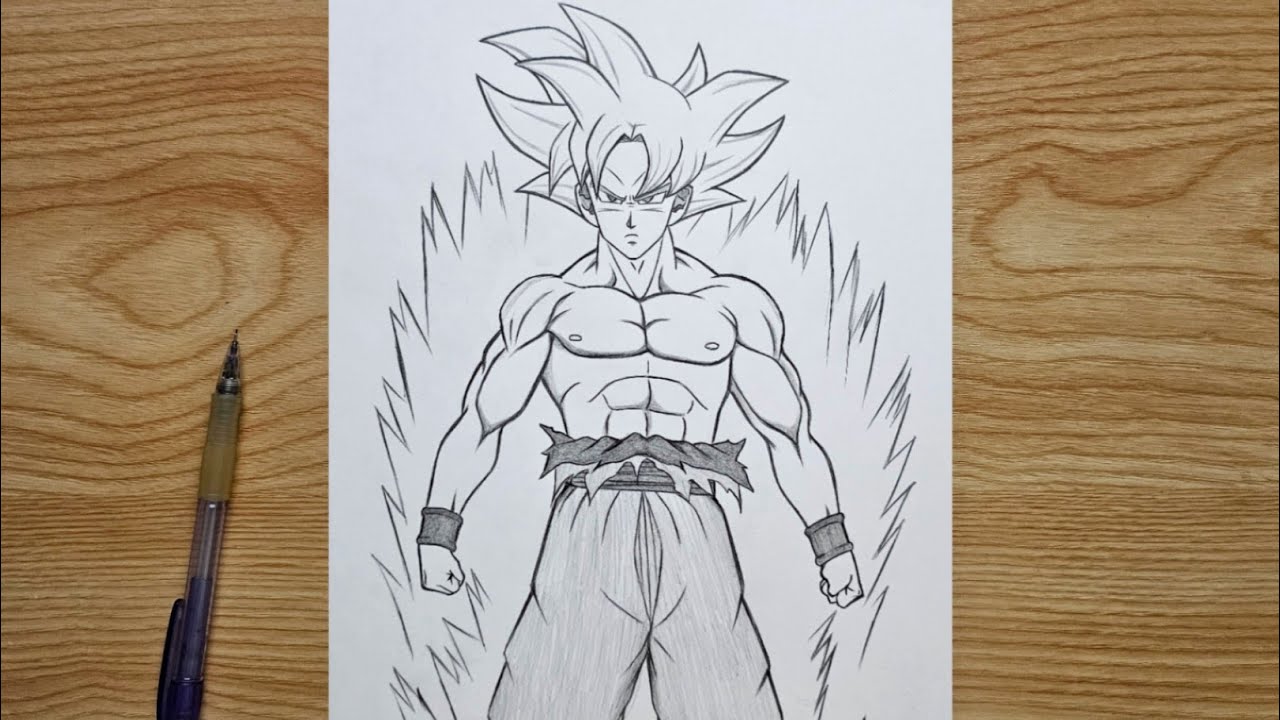 How to draw Goku from DBZ | Goku full body step by step | Easy anime drawing tutorial