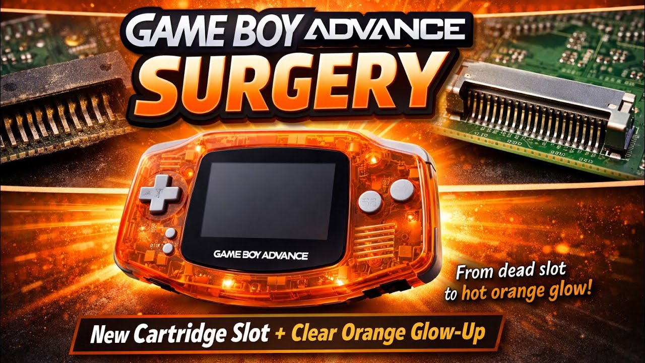 🎮 Game Boy Advance Surgery – Cartridge Slot Replacement + Clear Orange Shell 🍊