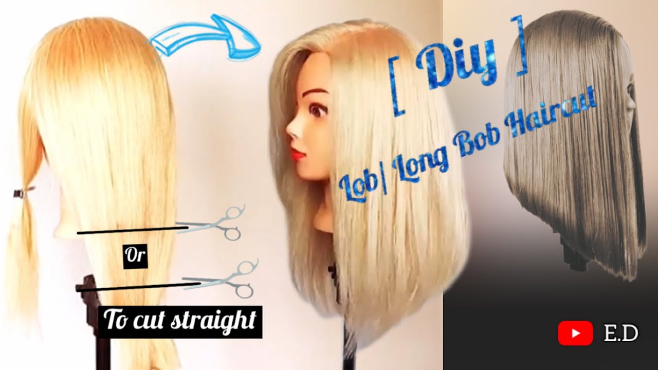 LOB HAIRCUT & DIY  2 MINUTE /  Tutorial ✨✂️Long carré plongeant à faire soi-même