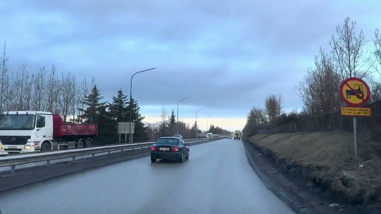 From Reykjavik to Thingvellir National Park driving in Iceland 4K
