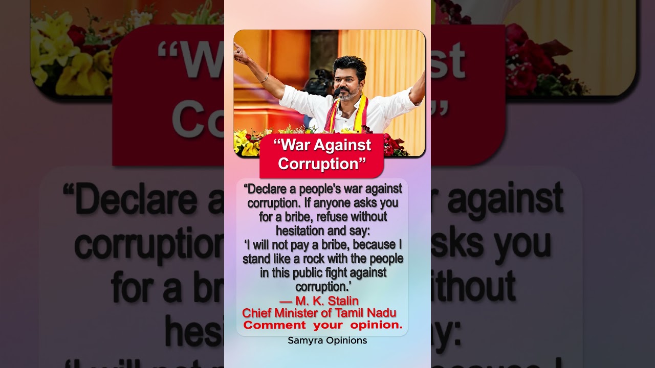 Tamil Nadu CM MK Stalin Launches People's Fight Against Corruption