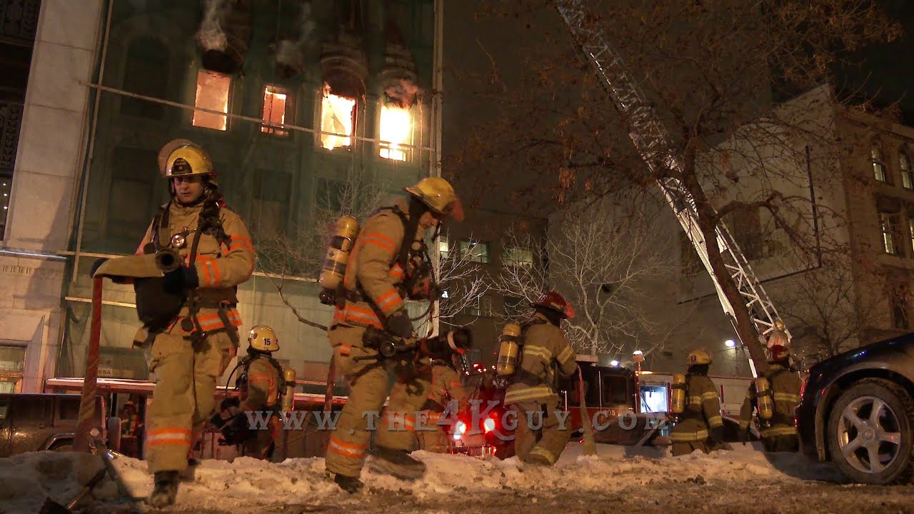 Major Fire in Montreal - Incendie Majeur 2e Alarme - 4K UHD 3840x2160