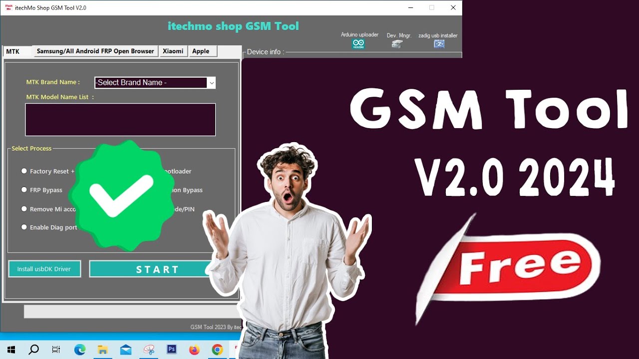 itechMo Shop GSM Tool v2.0 2024 / MTK Android FRP Samsung Xiaomi [Arduino Uploader] Free
