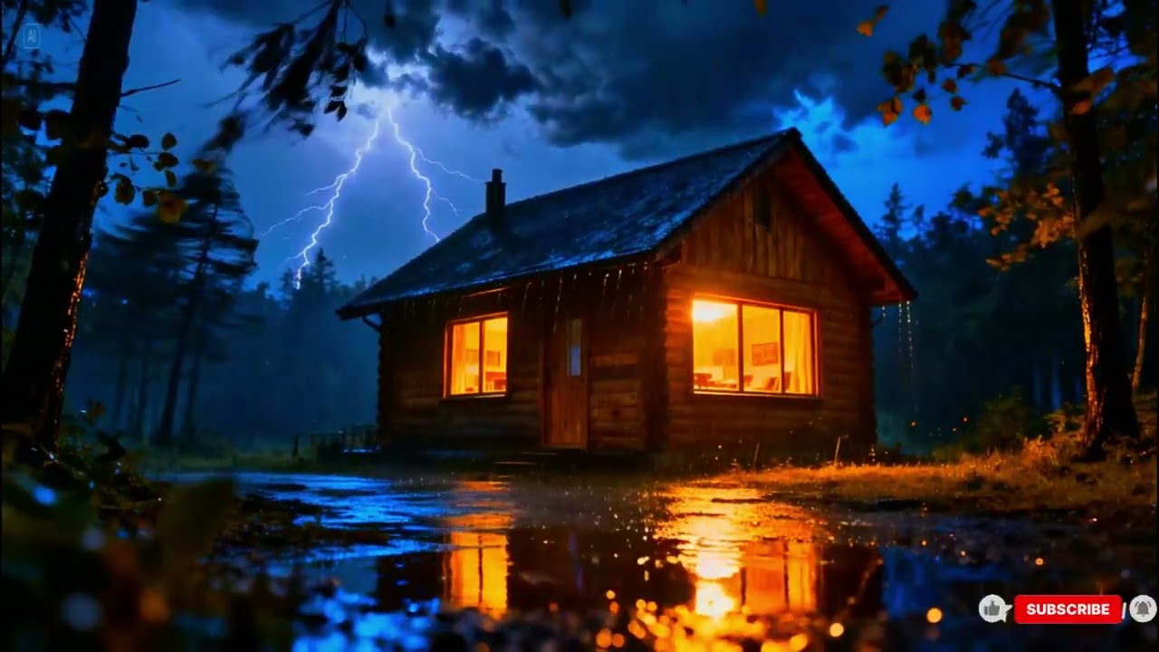 Blizzard & Thunder Outside – Cozy Cabin Sleep