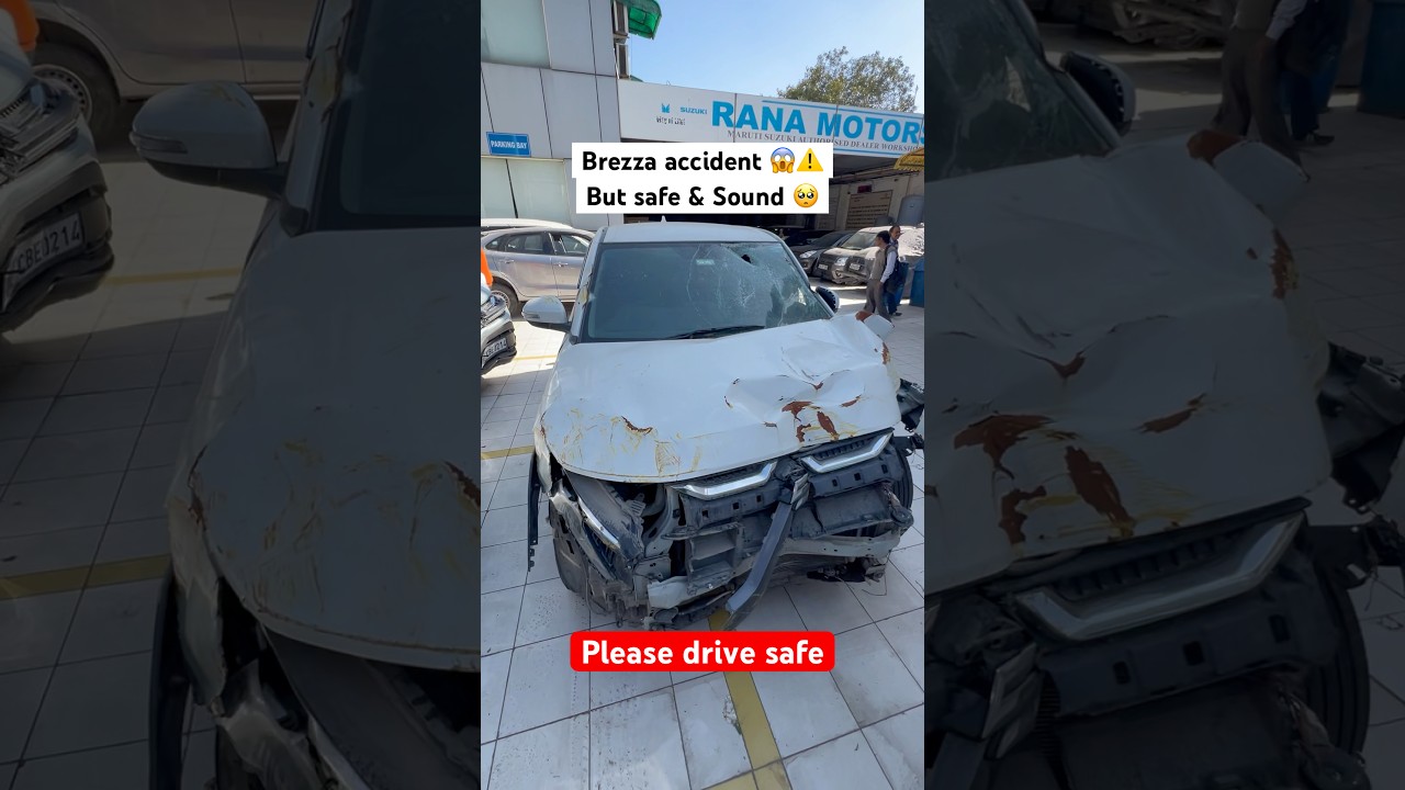Brezza accident safety 😳✅ #brezza #marutisuzuki #safty #accidentnews #shorts #car #new