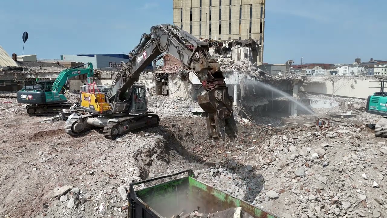 Drone Footage Blackpool Bonny Street Building Demolition