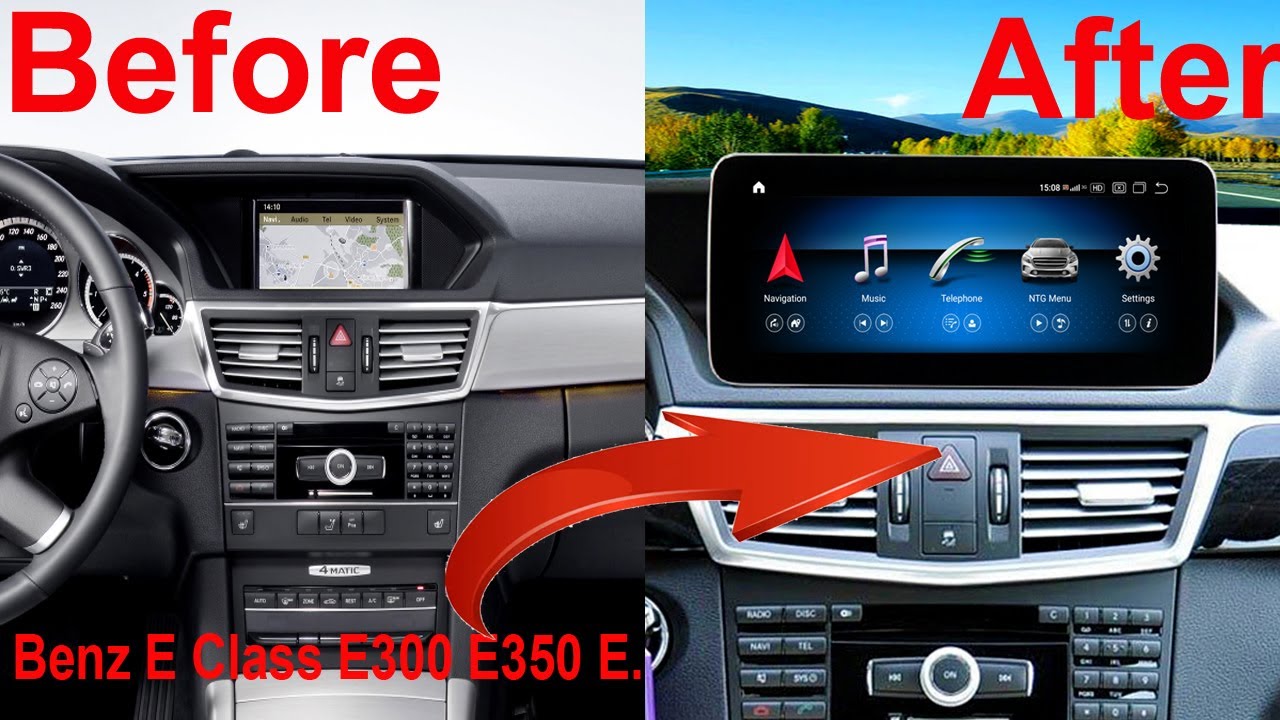 Mercedes Benz E Class E300 E350 Radio upgrade stereo replacement NTG 4.0 Carplay installation