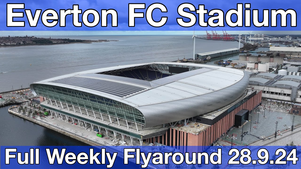 NEW Everton FC Stadium at Bramley Moore Dock. A Full FlyAround!