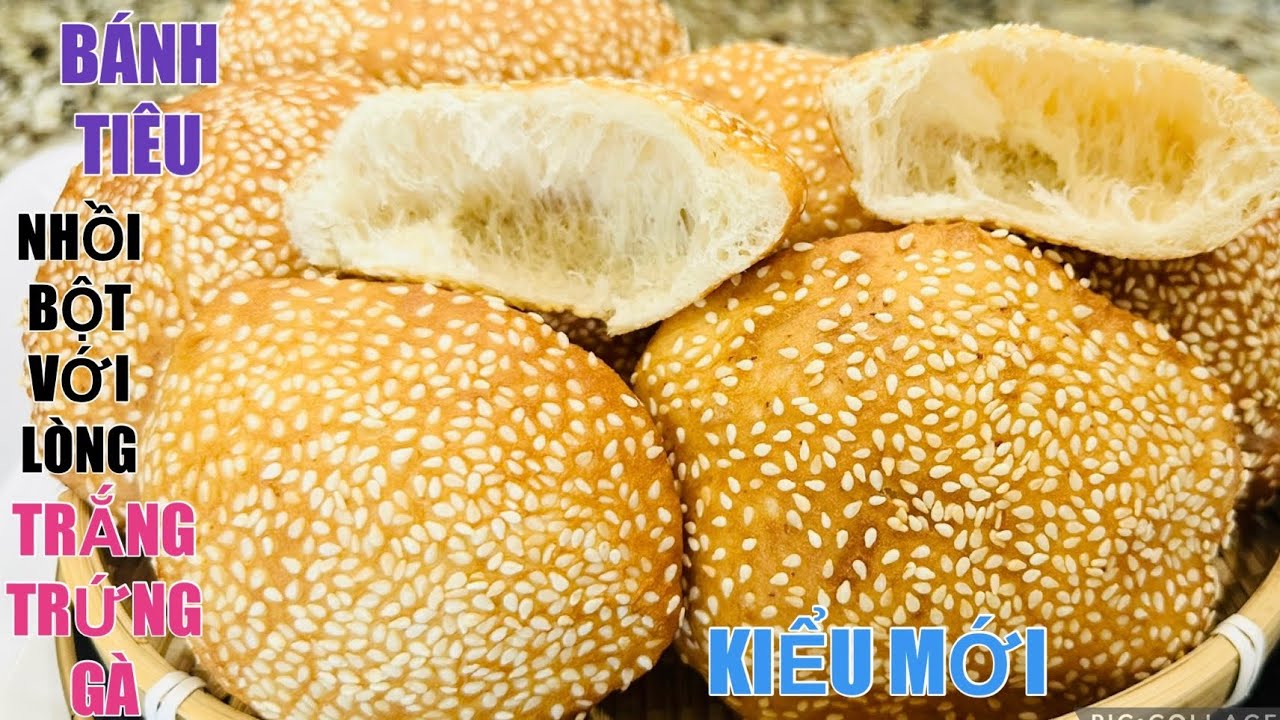 Bánh Tiêu kiểu Mới phồng To Xốp Đặc Biệt lấy LÒNG TRẮNG TRỨNG GÀ để nhồi Bột bánh phồng to dễ dàng