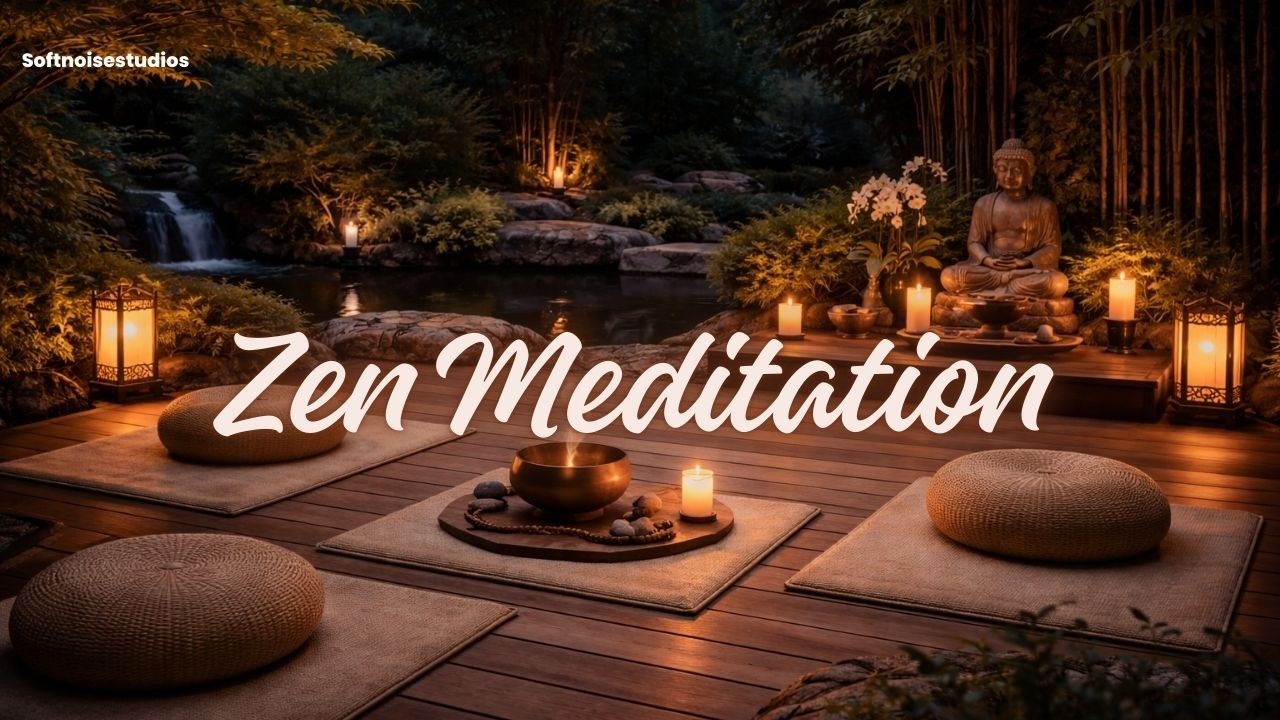 Japanese Zen Garden Meditation | Peaceful Night Ambience for Relaxation & Sleep