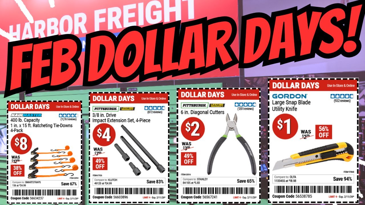 New Harbor Freight February Dollar Days (1/29–2/11) + New ICON Tool