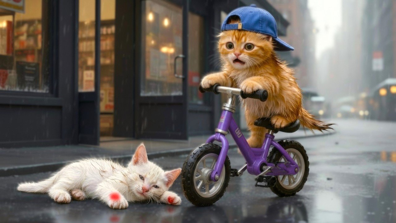 Red Kitten are Rushing to the Aid White  of a Sick Kitten 🙀😽💪