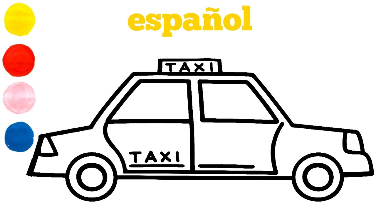 Cómo dibujar y colorear un taxi para niños