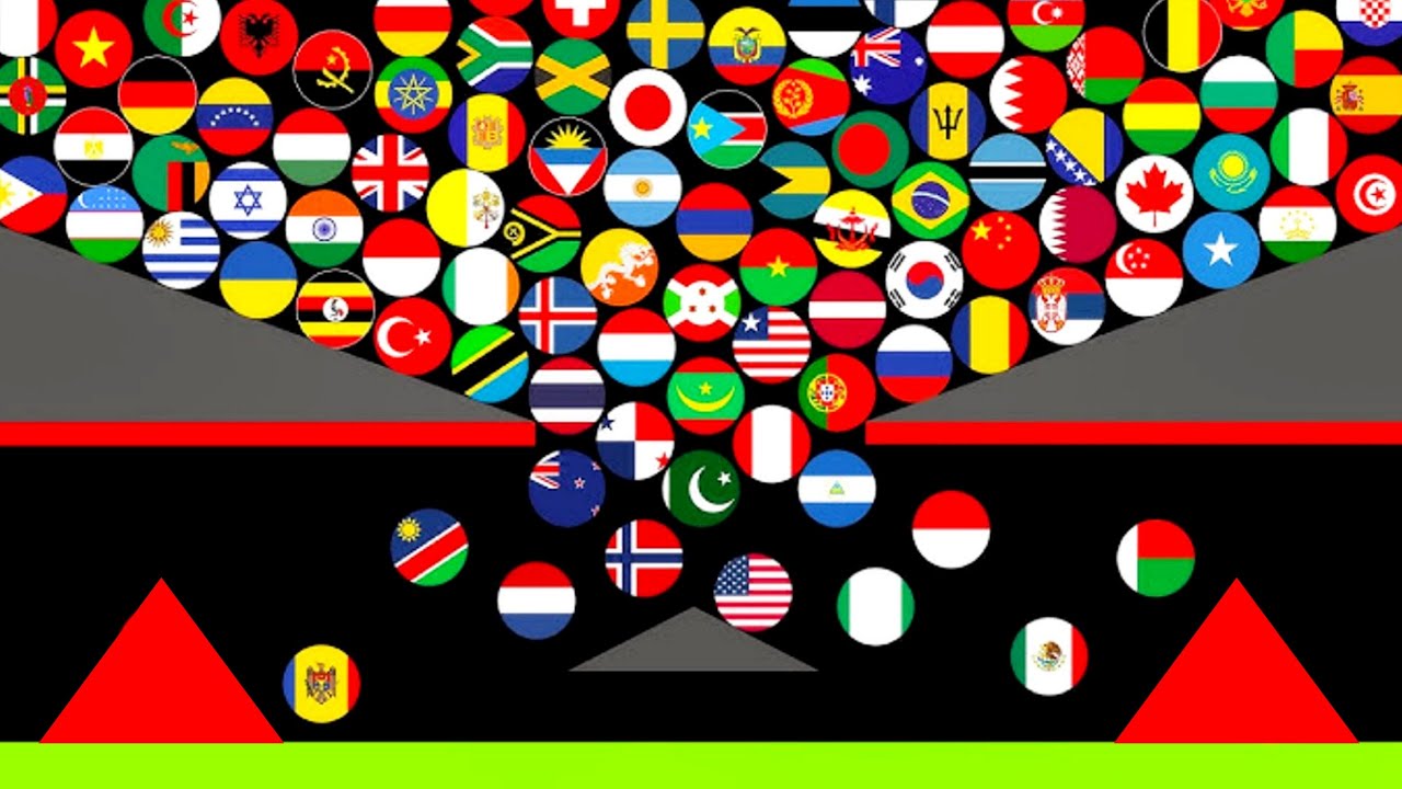 39 Countries Marble Race In Algodoo