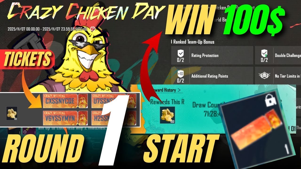 CRAZY CHICKEN DAY EVENT IS HERE PUBG MOBILE | ROUND 1 START CRAZY CHICKEN DAY