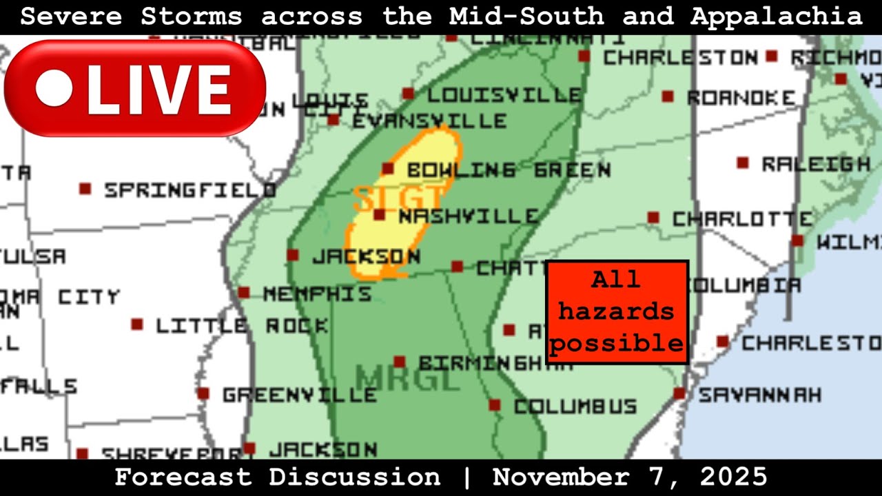 LIVE: Forecast Discussion - Severe Storms across the Mid-South and Appalachia - November 7, 2025