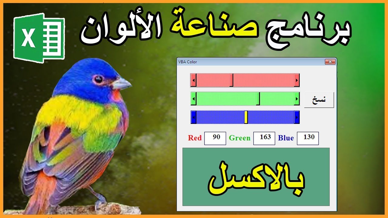 الألوان فى برمجة الاكسل | تصميم برنامج صناعة الألوان | Excel VBA Colors