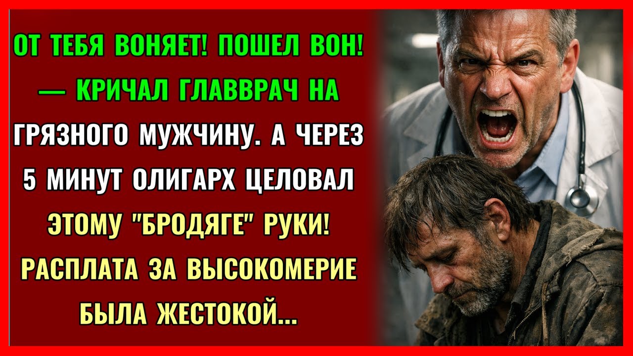 От тебя воняет! Пошел вон! кричал главврач на грязного мужика. А через 5 минут...