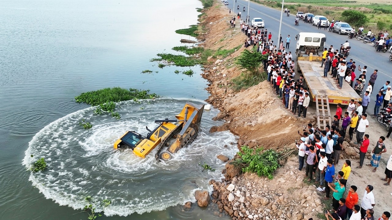 NEVER GIVE UP!! Heavy Equipment Operators Conquer Difficult Land Filling Work! 💪 MACHINES TV
